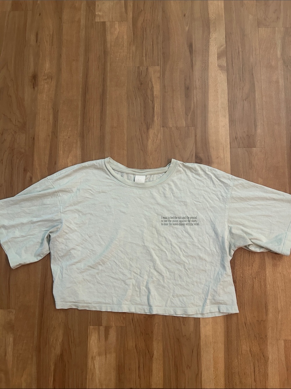 H&M Light Mint Green Crop Tee